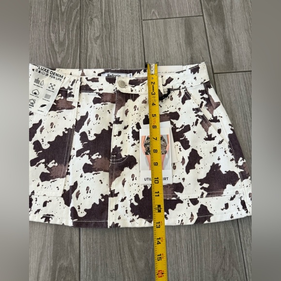 Refrain|Brown and White Utility micro Skirt,cow print/animal print•••NWT Size 28 - Picture 9 of 10